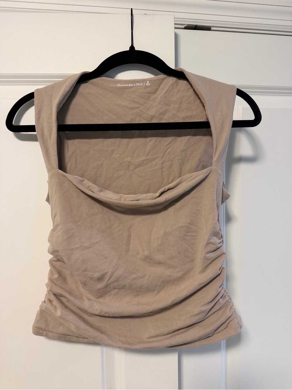 Abercrombie & Fitch Neutral Beige Draped Neck Tank